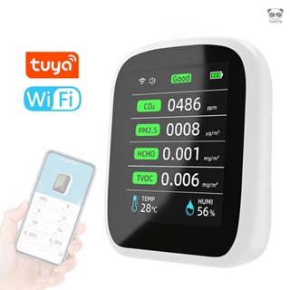 TUYA 8合1（PM1.0+PM2.5+PM10+二氧化碳+TVOC+甲醛HCHO+溫度+溼度）空氣質量檢測儀 LC