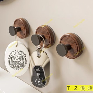 衚桃木紋吸盤掛鈎衣服掛衣架中古風門後衛生間廚房浴室粘鈎免打孔