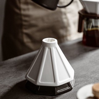 [咖啡器具]韆燁咖啡 乾坤八角手衝咖啡過濾杯陶瓷V60黑白家用八稜滴濾式漏鬥