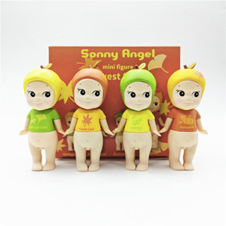 SONNY ANGEL 4件/套7.5cm動漫桑尼天使迷你公仔收穫系列楓葉銀杏皮秋季q版pvc模型裝飾公仔玩具