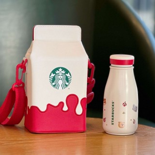Starbucks官方正品！星巴克杯子2024耶誕節237ml萌冬一杯不銹鋼隨行杯配斜跨杯套咖啡杯果汁珍奶茶奶昔茶水杯