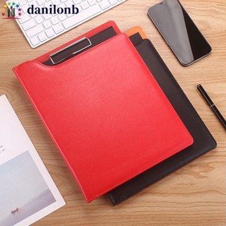 DANILOPU皮革書寫夾,帶蓋子帶筆筒A4檔案夾剪貼板,節省空間防水的高容量檔案整理器學校