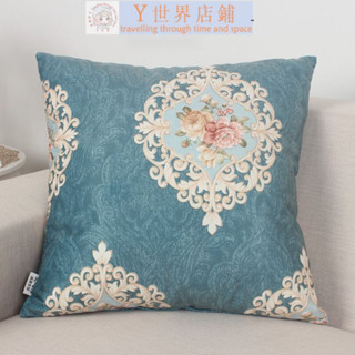 北歐風雙麵印花抱枕 布藝雪尼爾靠枕套 45*45cm