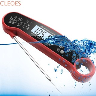 CLEOESGU食品溫度計,電子防水數字溫度計探頭,廚房工具可折疊探頭即時讀取肉類溫度計烤箱