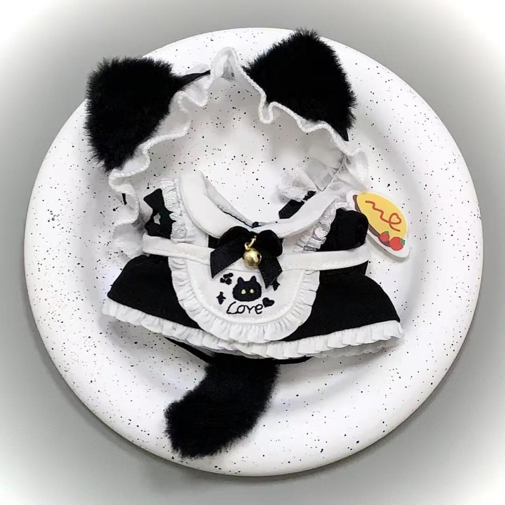 臺灣出貨 貓咪小女僕娃衣 10cm娃衣 棉花娃娃衣服 可愛公主裙替換裝 自嘲熊娃衣 海星體 正常體 娃用配件 娃娃裝