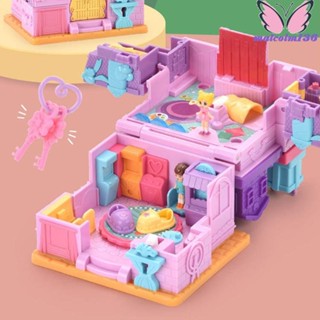 MALCOLM帶傢俱的娃娃屋,互動式立體（3D）模擬過家家玩具,創意可拓展角色扮演模擬公主城堡玩具