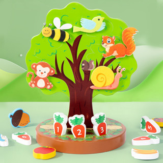 兒童創意木製玩具 幼兒園玩具 寶寶早教益智玩具 動物水果毛氈貼貼樂
