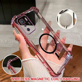 Redmi Note 10 Pro 4G Note 10 5G手機殼TPU磁吸充電四角防摔透明軟殼DXQ手機殼