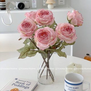 韓系玫瑰花花瓶模擬假花模擬花束拍攝道具家居裝飾擺件
