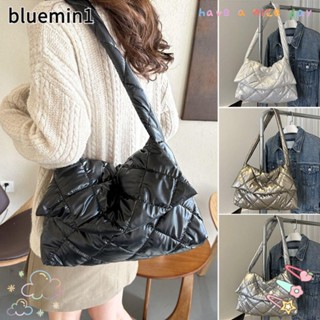 BLUEMIN絎縫手提包,大容量羽絨棉絨手提袋,時尚單肩包女女孩