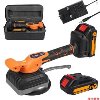 瓷磚振動整平機 21V 最大電池平鋪工具 5 檔可調速高負載能力牆地磚鋪設振動工具帶氣泡的放大吸盤