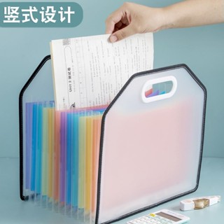 新品現貨A4多層手提學生試卷收納袋學科科目分類檔案夾彩色站立伸縮風琴包20250530