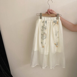 【HOT 本舖】童裝 女童新中式無袖套裝2025夏季新款漢服兩件套古風馬甲女孩洋氣高階