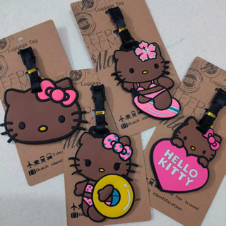 行李束帶 行李箱束帶 束帶 可愛卡通夏威夷黑皮KT貓HelloKitty行李牌旅行包包吊牌登機牌吊飾