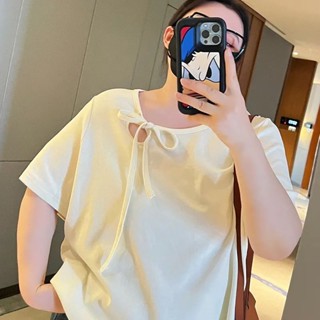 《現貨下單》大尺碼女裝夏胖妹妹2-300斤短袖t恤女夏季新款寬鬆遮肉百搭簡約上衣