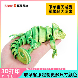 跨境爆款 TEMU 3D列印龍變色龍全身關節可動模擬寵物蜥蜴模型玩具