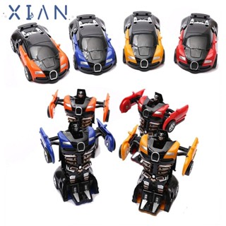 XIANEE 機器人車,碰撞模型可動人偶變形慣性車,變形車塑膠變形玩具兒童