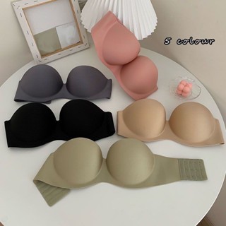 愛依依 內衣 文胸 胸罩 內搭 夏季無肩帶美背隱形小胸內衣聚攏加厚露背文胸胸貼-4957.