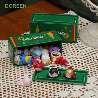 DOREEN Popmart展示盒工業風復古Pop Mart盲顆粒收納娃娃睡袋收納鐵皮裝飾迷你容器模型棉布娃娃配件