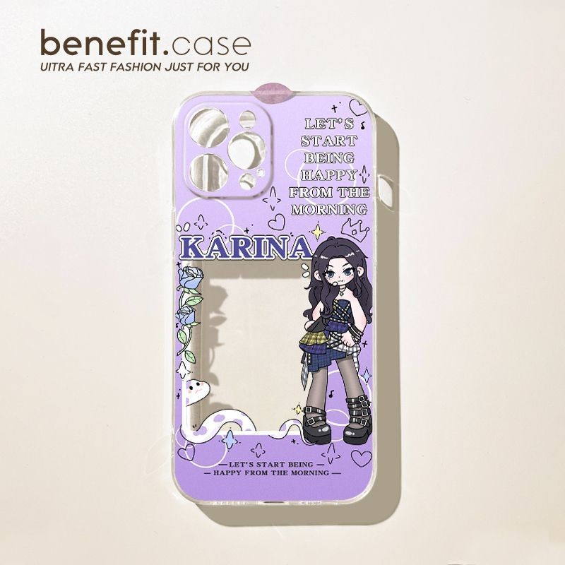 台灣出貨📱 benefit可愛aespa女團成員小卡適用蘋果15promax手機殼 新款iPhone aespa手機殼