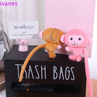 IVANES01猴子吊墜,丙綸棉包包吊飾猴子娃娃鑰匙扣,軟娃娃毛絨動物長尾毛絨猴子玩具兒童用