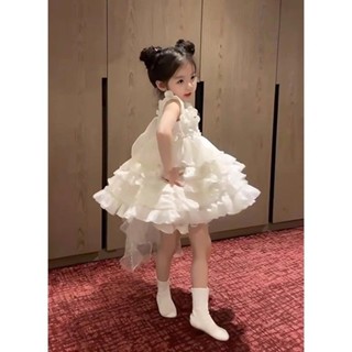 女童洋裝夏裝蘿莉塔公主裙2025新款洋氣寶寶白色禮服白色婚紗裙❤5.23❤