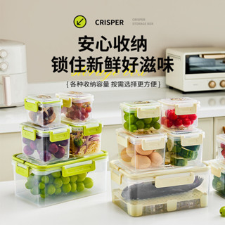 家用提手防塵冰箱保鮮盒家用食品收納密封盒子戶外套裝野餐收納盒