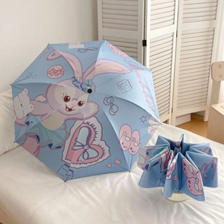 臺灣出貨 玲娜貝爾防回彈雨傘可愛太陽傘晴雨黑膠兩用摺疊遮陽傘紫外線ins學生雨傘 遮陽傘 卡通全自動傘 摺疊傘 洋傘