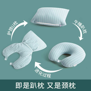 客製化抱枕 趴趴墊 二合一泡沫粒子護頸枕u型枕頭辦公室午睡枕戶外旅行抱枕兩用枕
