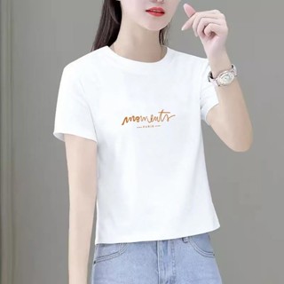 胖胖美依 短版上衣 短袖T卹 印花上衣 簡約 S-2XL新款洋氣短袖顯瘦小個子韓版百搭寬鬆時尚上衣-6930.