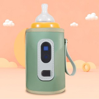 便攜式USB嬰兒奶瓶加熱器5速度數字顯示熱飼養員母乳（綠色）