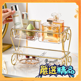 🎉臺灣熱賣🎉雙層塑膠桌麵置物架化妝品梳妝臺臥室整理收納架零食架收納盒批髮🎉全館下殺🎉X01