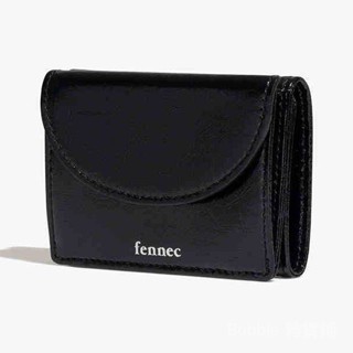 現貨fennec錢包半圓三摺疊可愛牛皮現金卡片銀行卡證件卡包零錢包