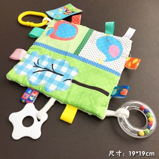 嬰兒卡通標籤安撫巾吊飾 安撫寶寶 帶響紙搖鈴掛環 嬰兒玩具0-1歲CC250605