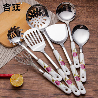 【臺灣熱銷】不鏽鋼 鏟子 勺子 套裝 陶瓷 炒菜鍋 防燙 家用 廚房 烹飪
