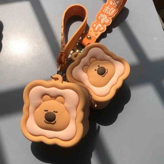 Capybara兒童錢包兒童零錢包毛絨小錢包鑰匙扣Kapala可愛卡通矽膠小零錢包零錢包耳機套可愛收納耳機迷你小B