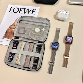 <錶帶收納盒> 現貨 [店鋪熱銷]KOMIU錶帶 收納包 適用iwatch蘋果錶帶簡約旅行收納整理袋帆布包