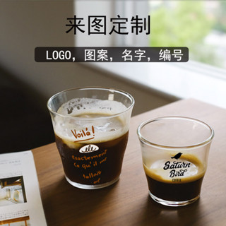 客製化 玻璃杯 定製LOGO 高硼矽耐熱玻璃杯 冰美式咖啡杯 印圖案 水杯高顔值刻字