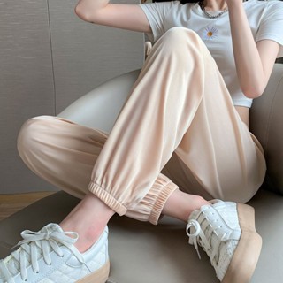《現貨下單》冰絲運動褲女春夏季束腳休閒運動高腰百搭燈籠速乾褲休閒褲