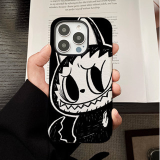經典帥氣特色黑色兔子 矽膠13 16 11 15 Pro保護殼磨砂殼相容iPhone 16 15 14 13 12 11
