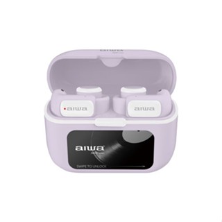 AIWA 愛華 真無線藍芽耳機 AT-H03 EDGE 藍芽5.4 IPX4防水 觸控螢幕 低音強化 定向聲學 綠風潮