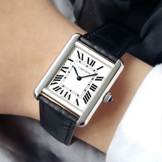 Cartier 卡地亞TANK坦克系列方形石英手錶女士WSTA0028