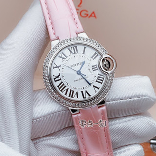 Cartier 33MM表徑卡地亞藍氣球後鑲鑽自動機械女士手錶W6920085
