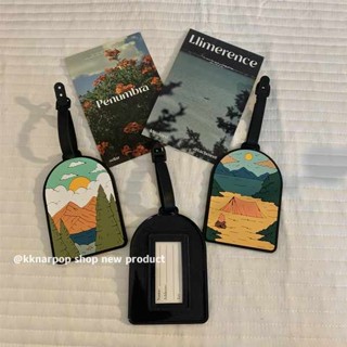 行李吊牌 行李箱標籤 星空山海~登機行李牌新款創意小眾PVC軟膠防丟失託運行李吊牌吊飾