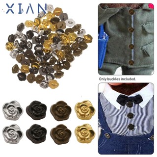 XIANEE 20 件金屬扣可愛女孩 5 毫米玫瑰花朵圖案 DIY 娃娃衣服