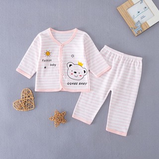 嬰兒分體套裝開襠嬰兒衣服寶寶衣服新生兒內衣套裝小外套0-3月5.23