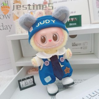 JESTINELabubu毛絨玩偶服裝,兔子套裝玩具配件17公分拉布布娃娃衣服,收藏迷你棉娃娃的衣服