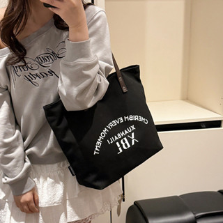 YF 新款斜揹包大容量女士時尚大學生上課包休閒帆布托特包女