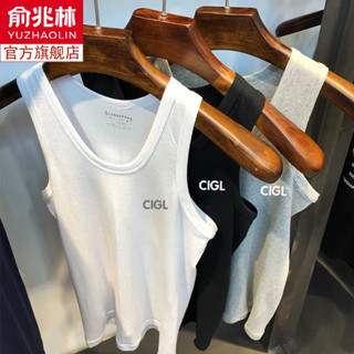 ins風男士背心舒適透氣簡約T恤[S530][新疆長絨棉]男士夏季新款休閒背心運動健身字母打底汗衫