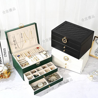臺灣熱賣🔥質感皮革首飾盒 珠寶盒 旅行旅遊 絨布盒飾品盒 飾品戒指項鍊耳環耳夾收納 展示架展示收納盒防水